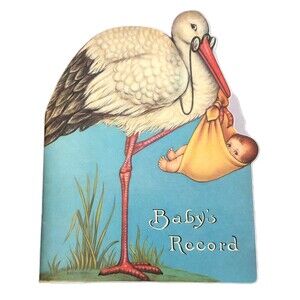 Baby's Record Book Paperback Stork Shape The Queen Holden Collection 1985
